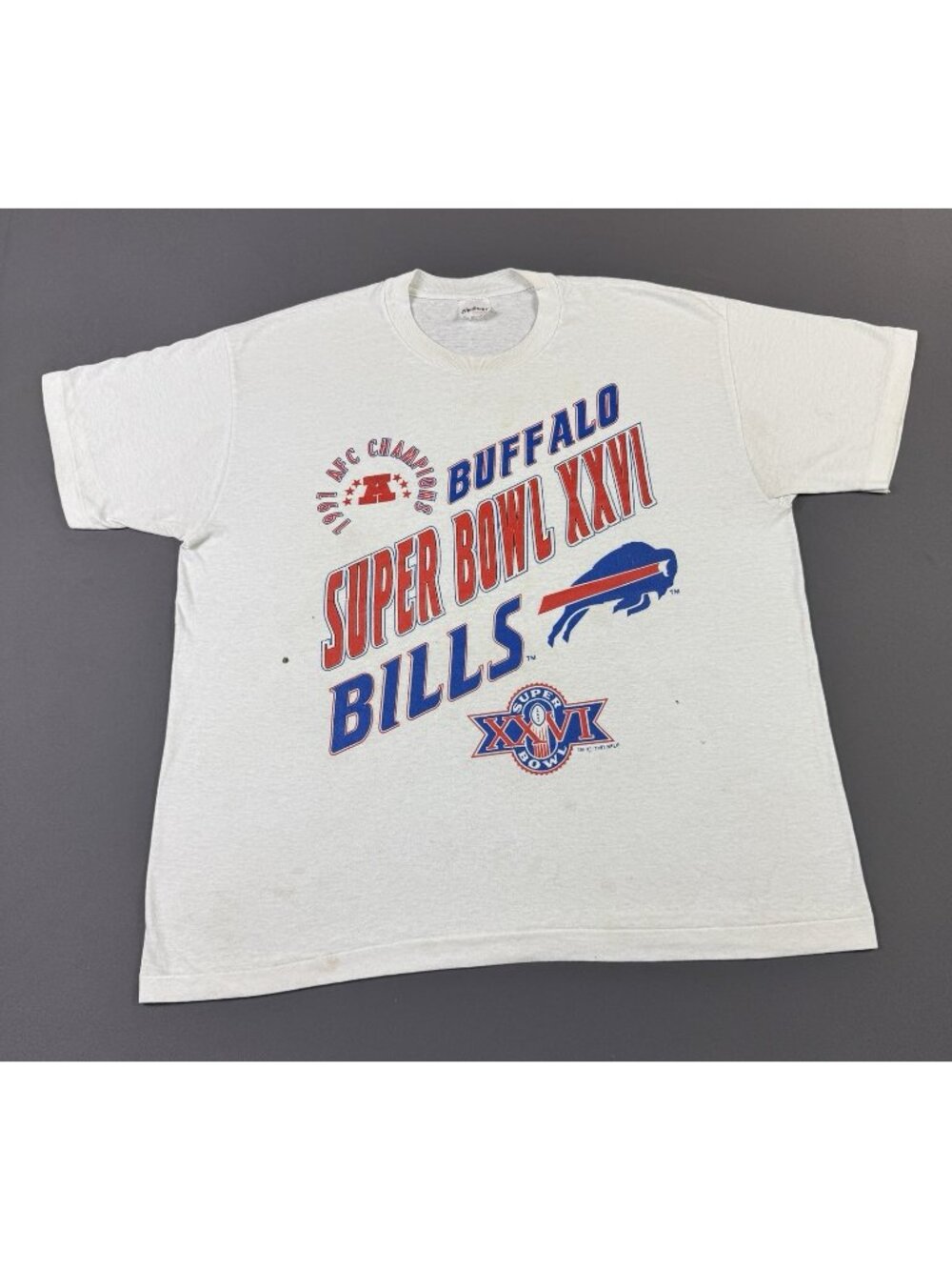 Rare Vintage 90s NFL Buffalo Bills Football Super Bowl 1991 AFC Champion XL Tee